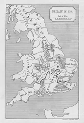Stanfordin maantieteellisen laitoksen laatima kartta Britanniasta vuonna 658.